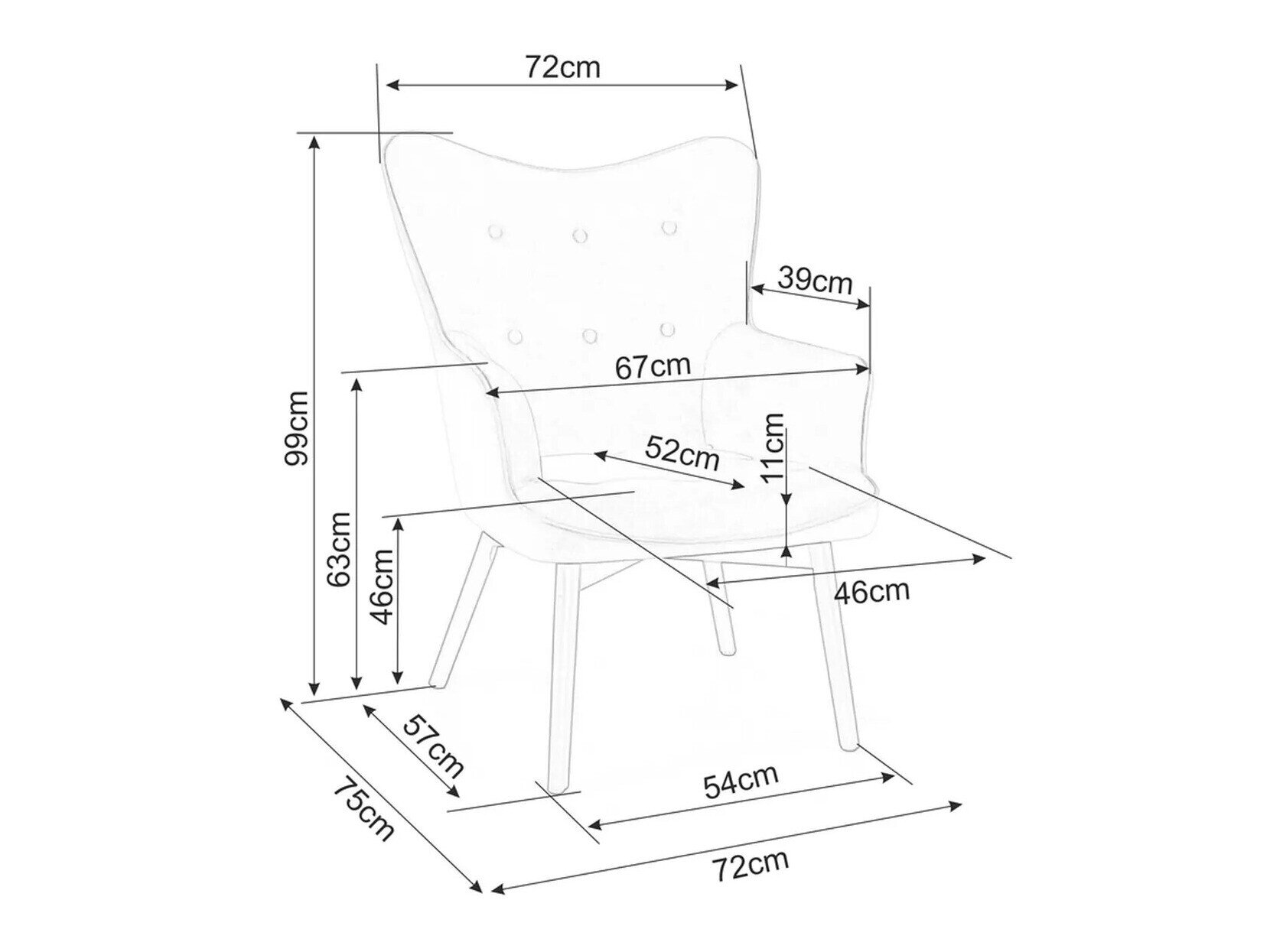 Lænestol Detroit 129 (Beige)