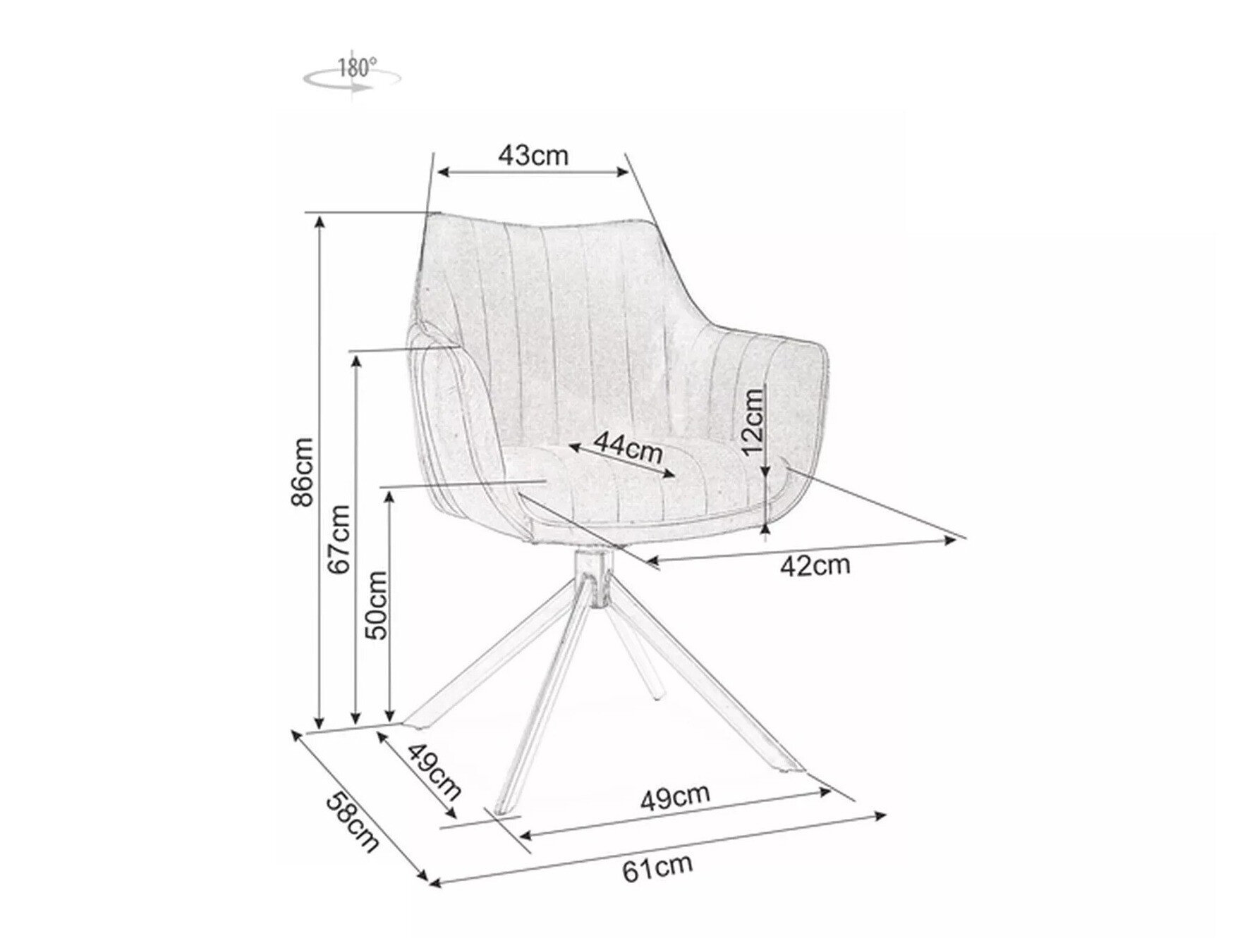 Scaun Detroit 134 (Gri deschis)