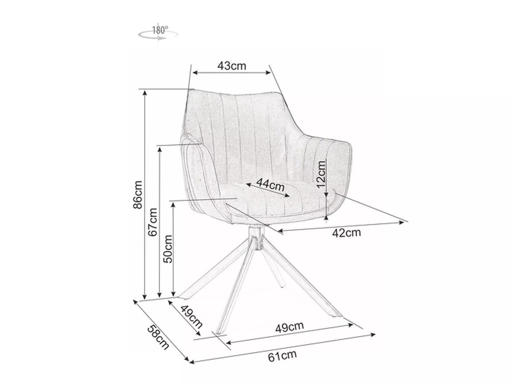Stol Detroit 134 (Sort)