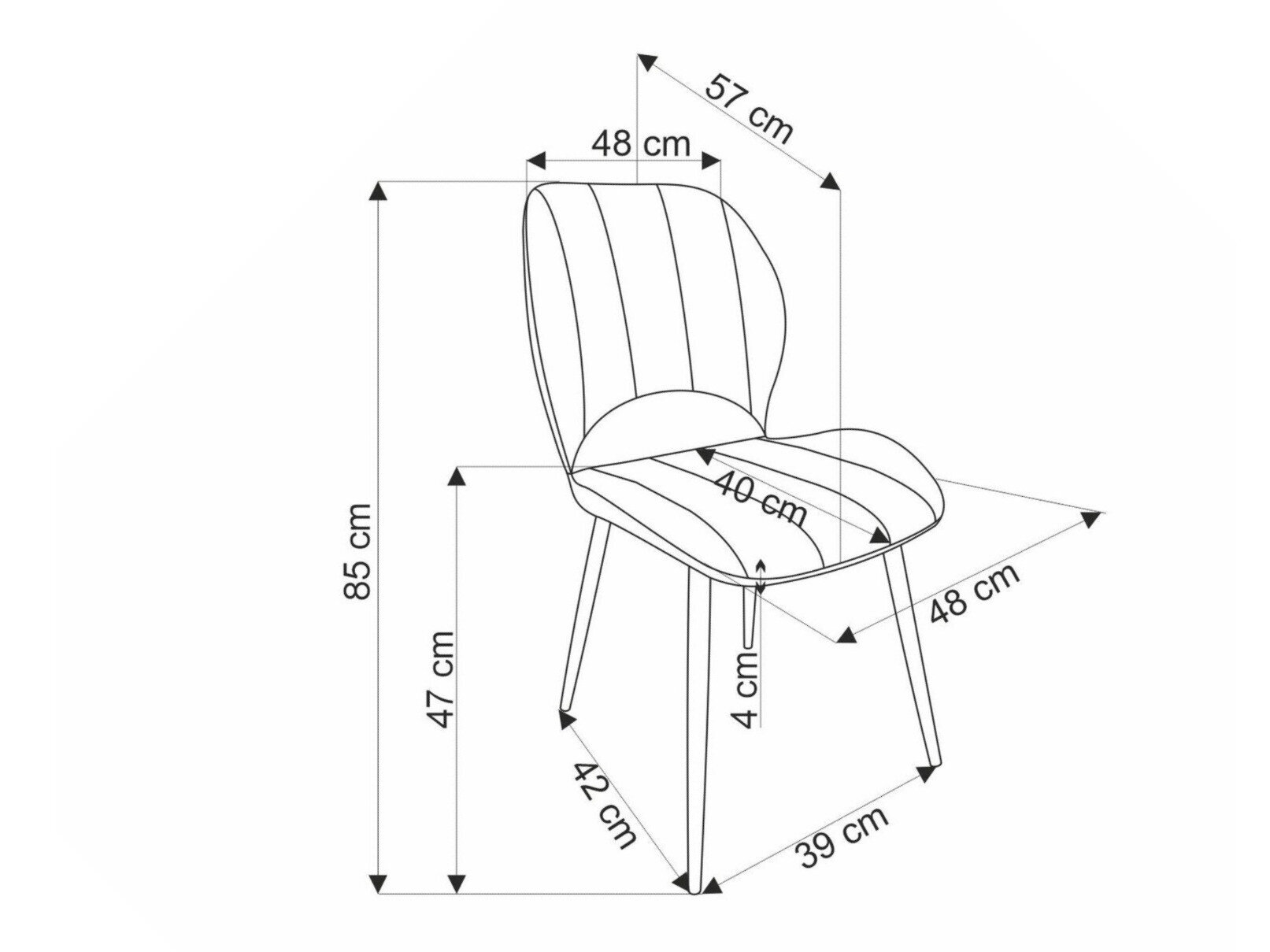Stol Houston 1738 (Sort)