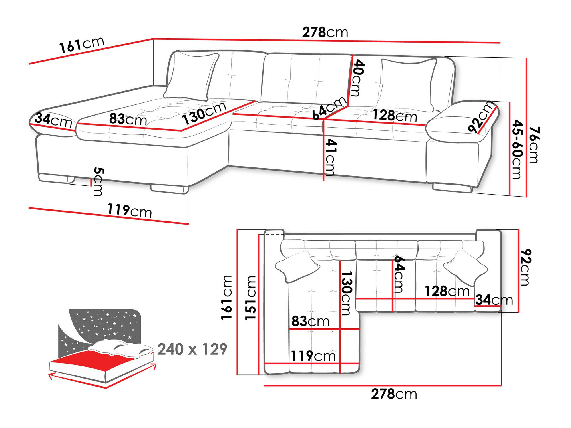 Hjørnesofa Comfivo 250 (Magni 206.11)