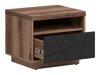 Нощно шкафче Fivale 115 (Тъмен деланов дъб + Черен мат)