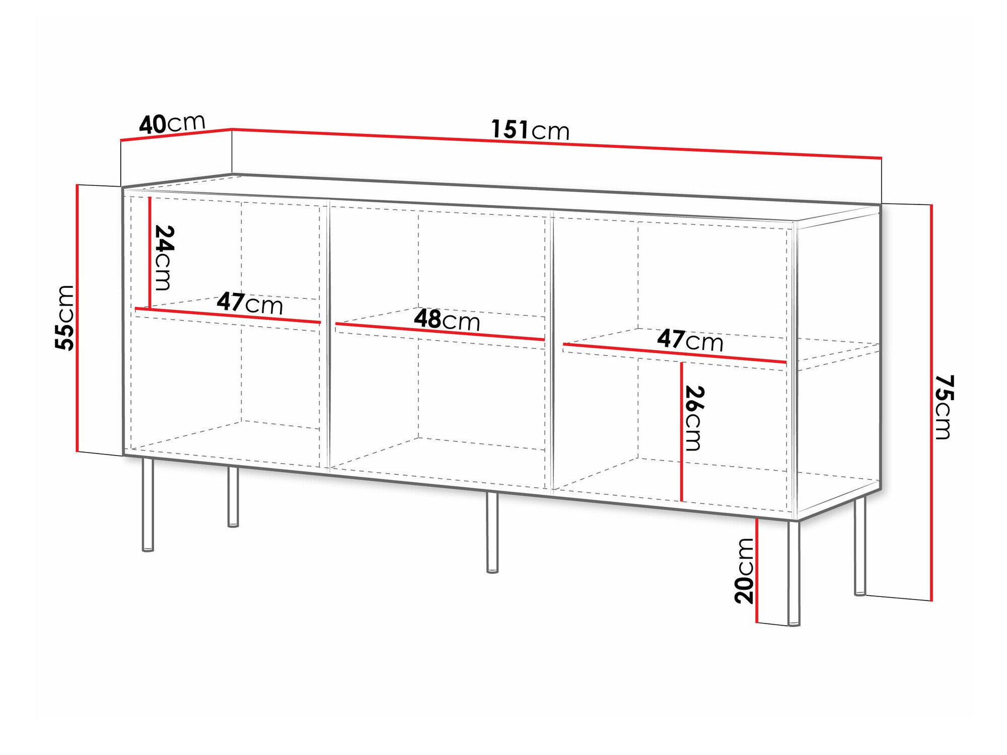 Buffet Monciru 100 (Blanc)