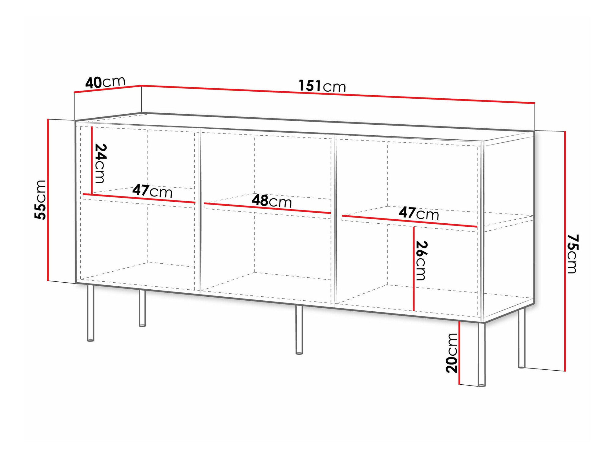 Dressoir Monciru 100 (Zwart)