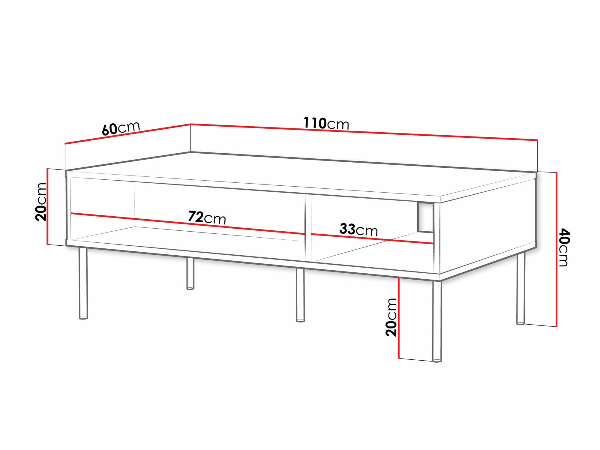 Salontafel Celra (Zwart)