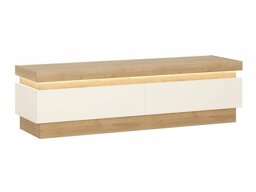 TV-meubel Feldeli 101 (Riviera eiken + Glanzend wit)