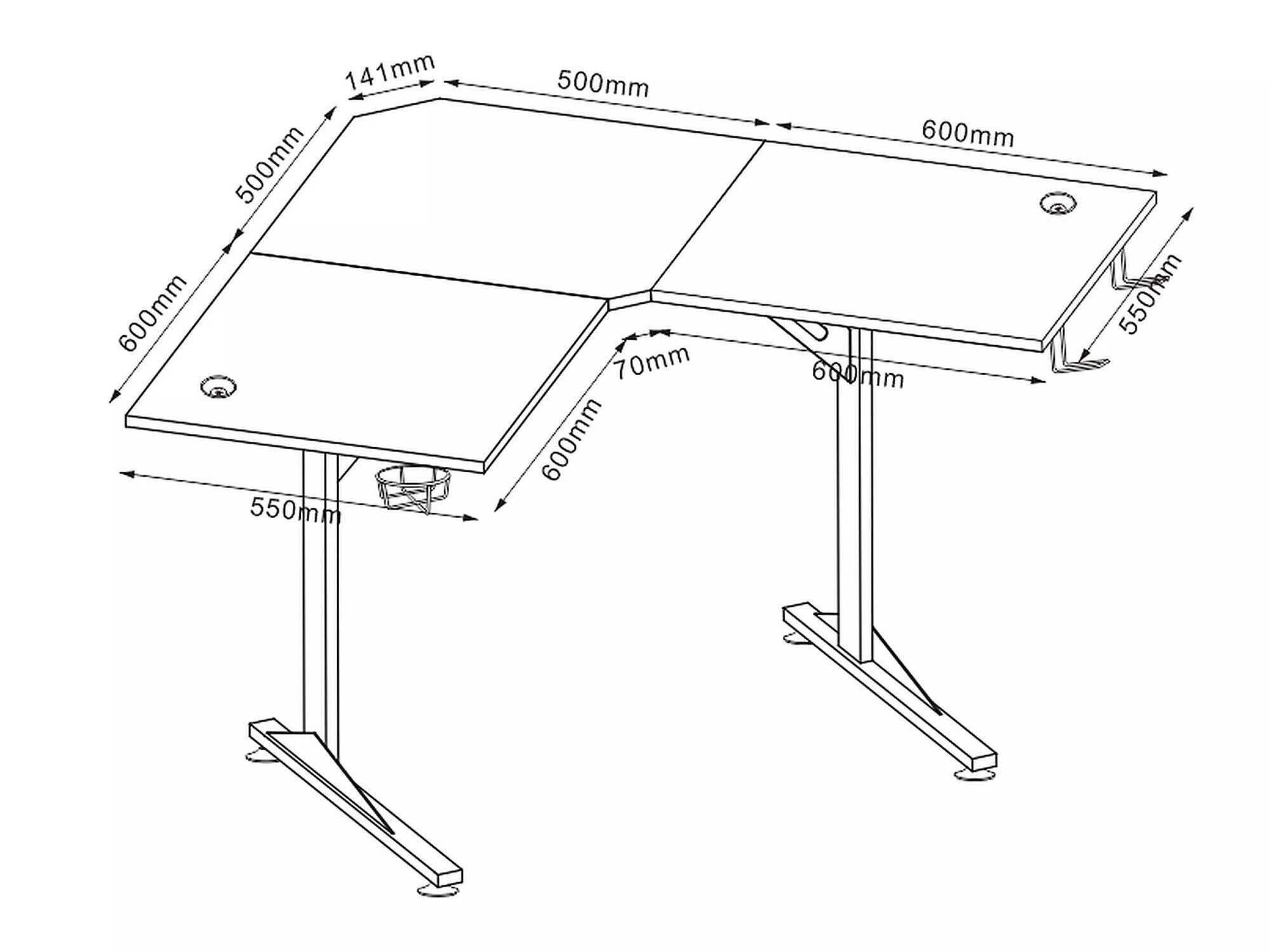 Hjørneskrivebord Detroit 215