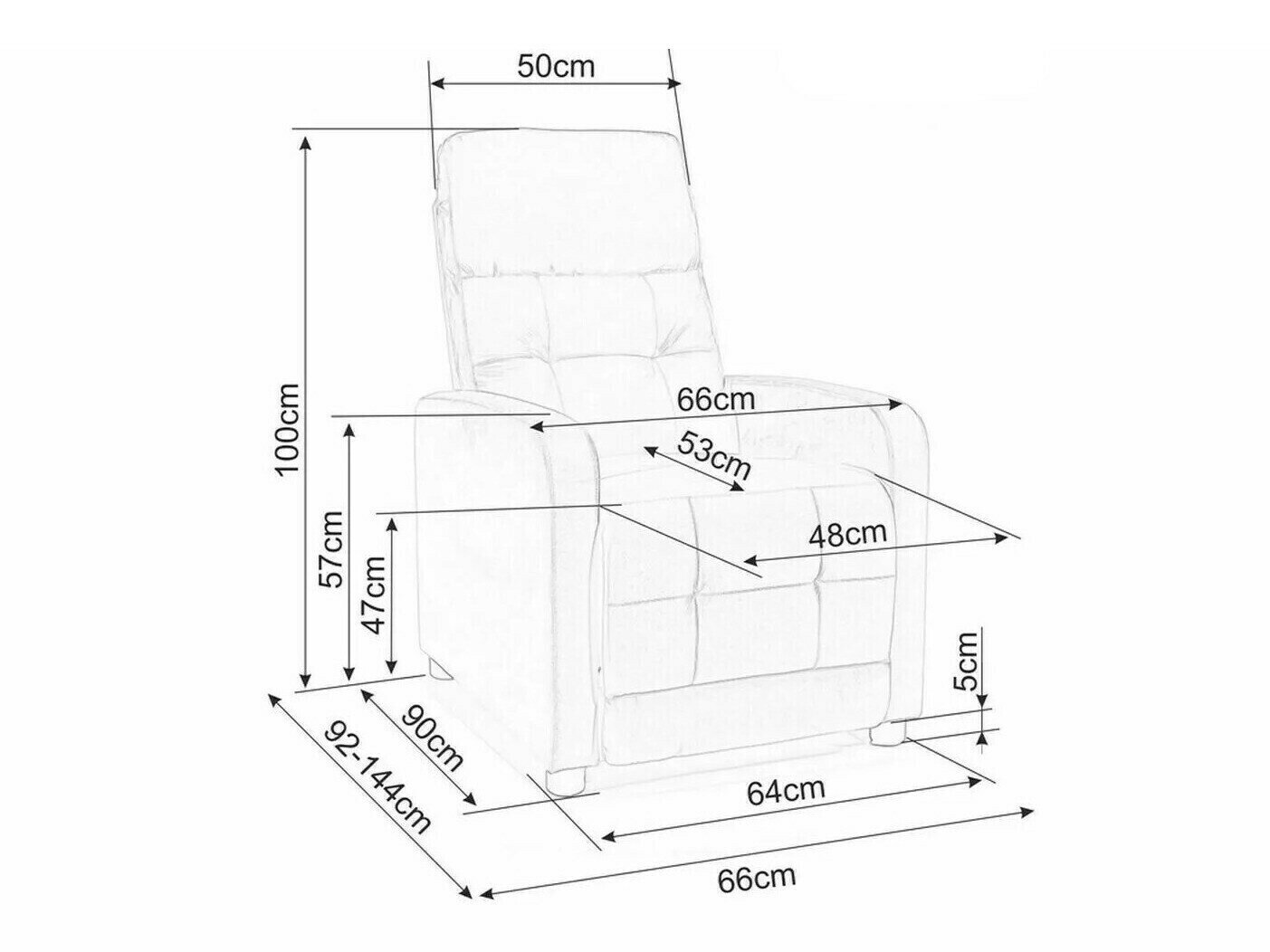 Hvilestol Detroit 188 (Lysebrun)