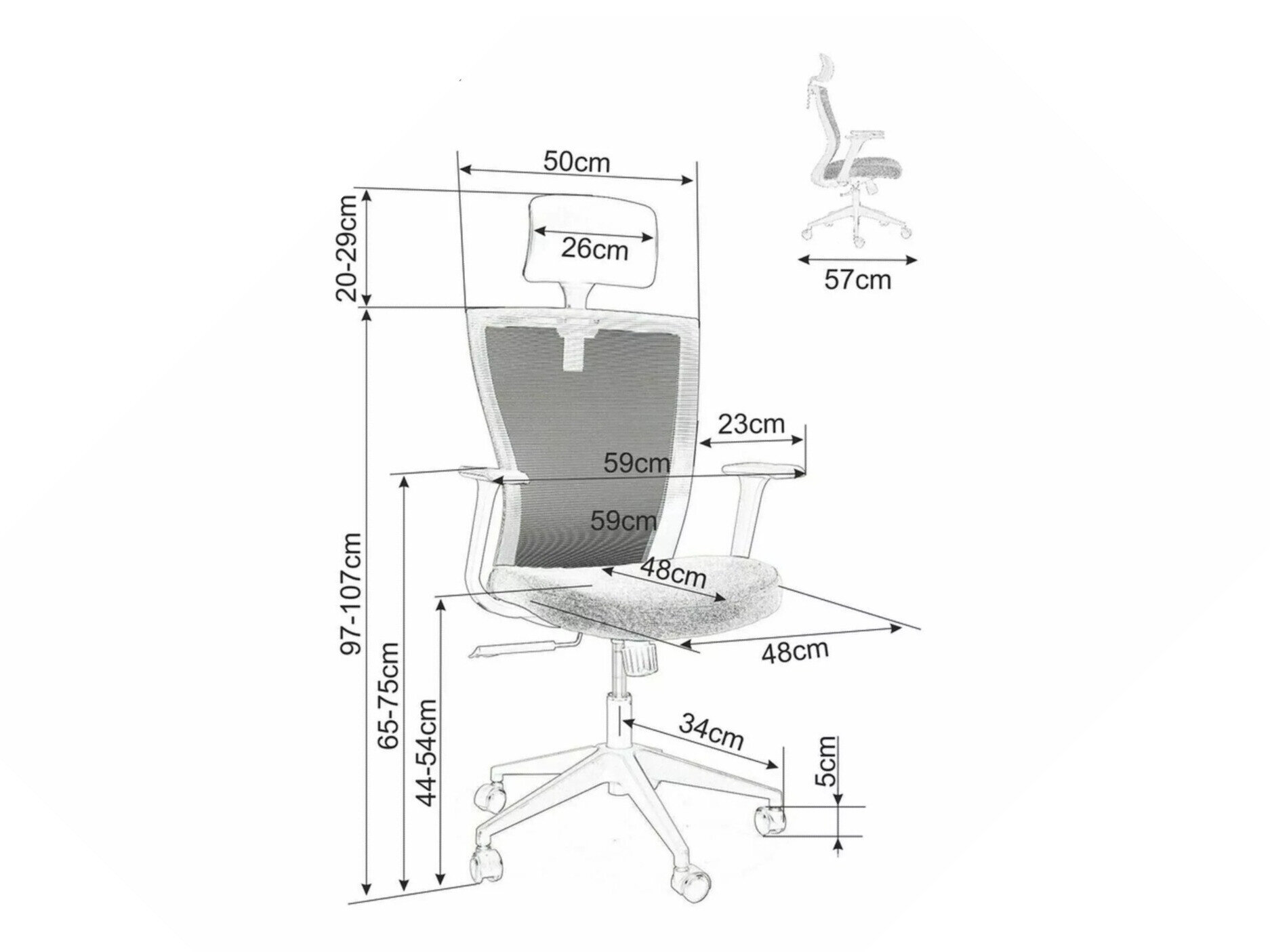 Chaise de bureau Detroit 270 (Noir + Jaune)