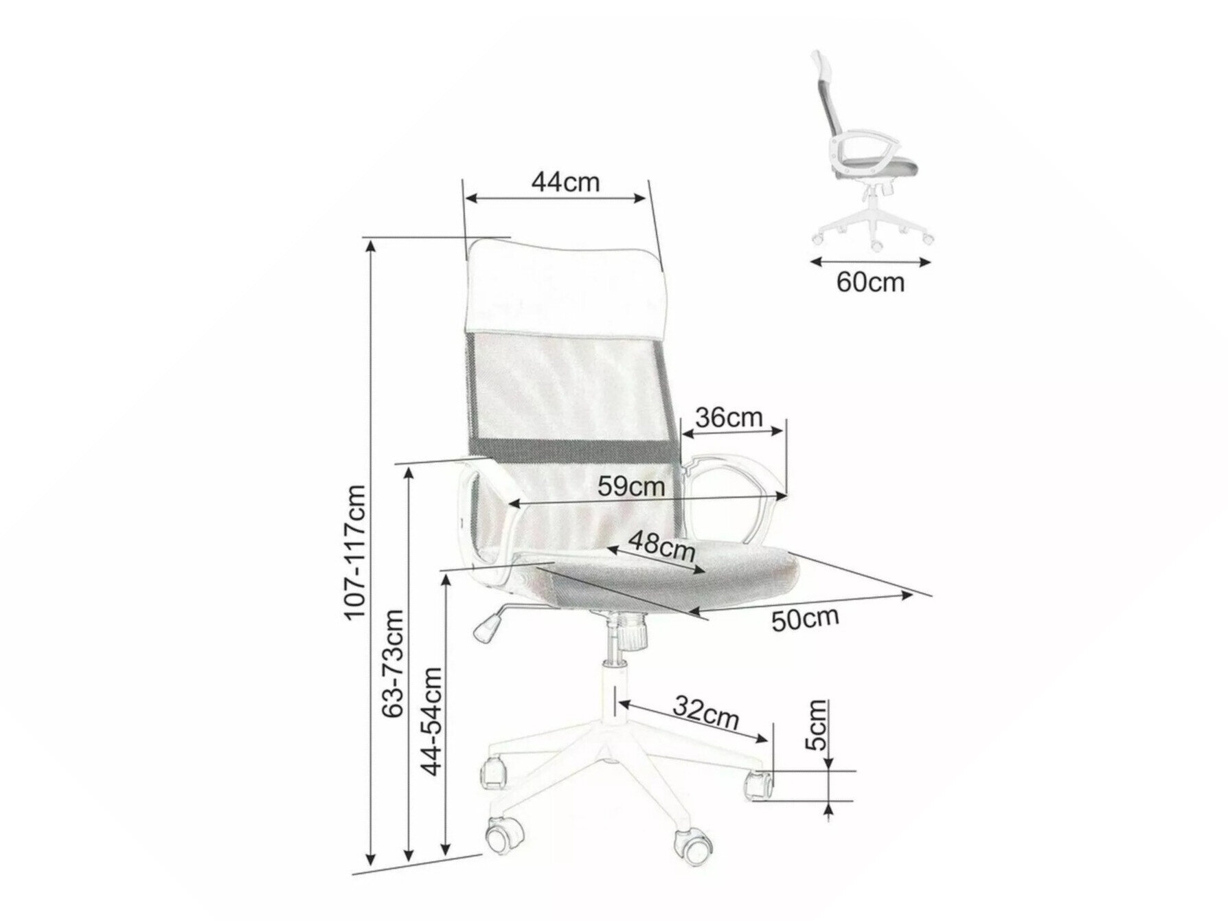 Chaise de bureau Detroit 276 (Gris)