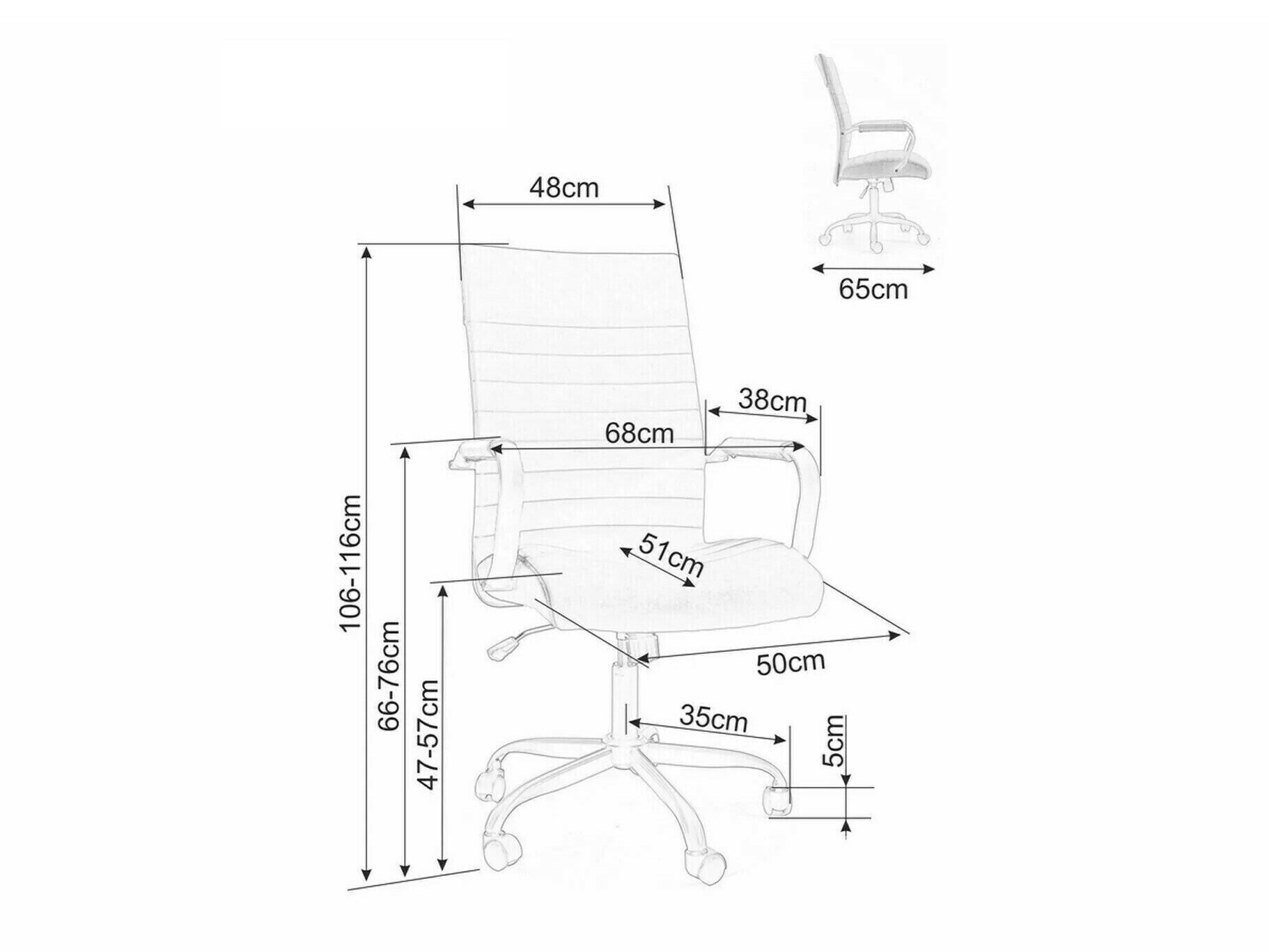 Kontorstol Detroit 254 (Sort)