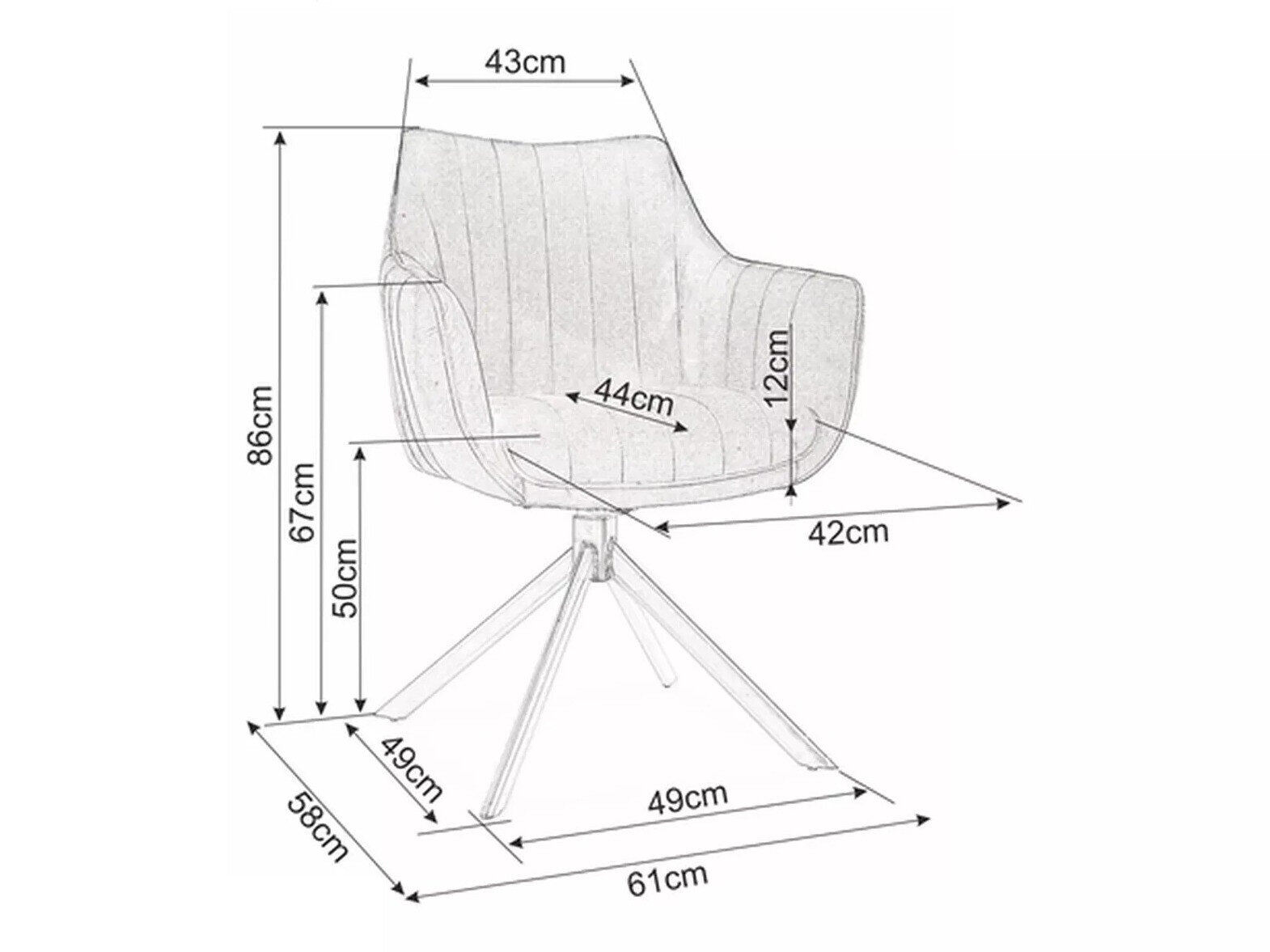 Stol Detroit 226 (Lys oliventræ)