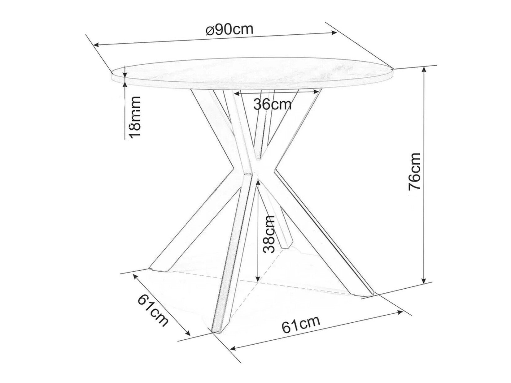 Bord Detroit 280 (Valnød)