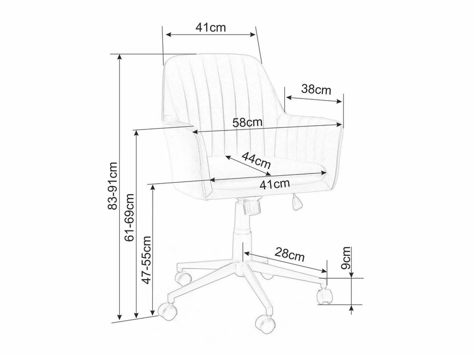 Kontorstol Detroit 295 (Lyserød)