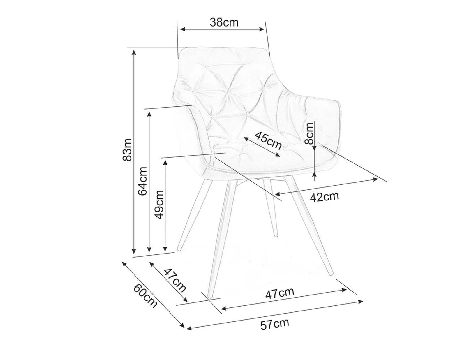 Scaun Detroit 286 (Gri)