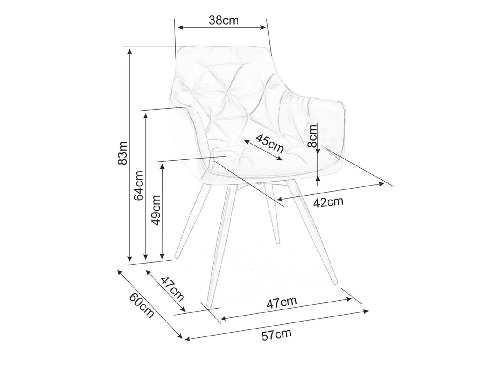 Stol Detroit 286 (Lys oliventræ)