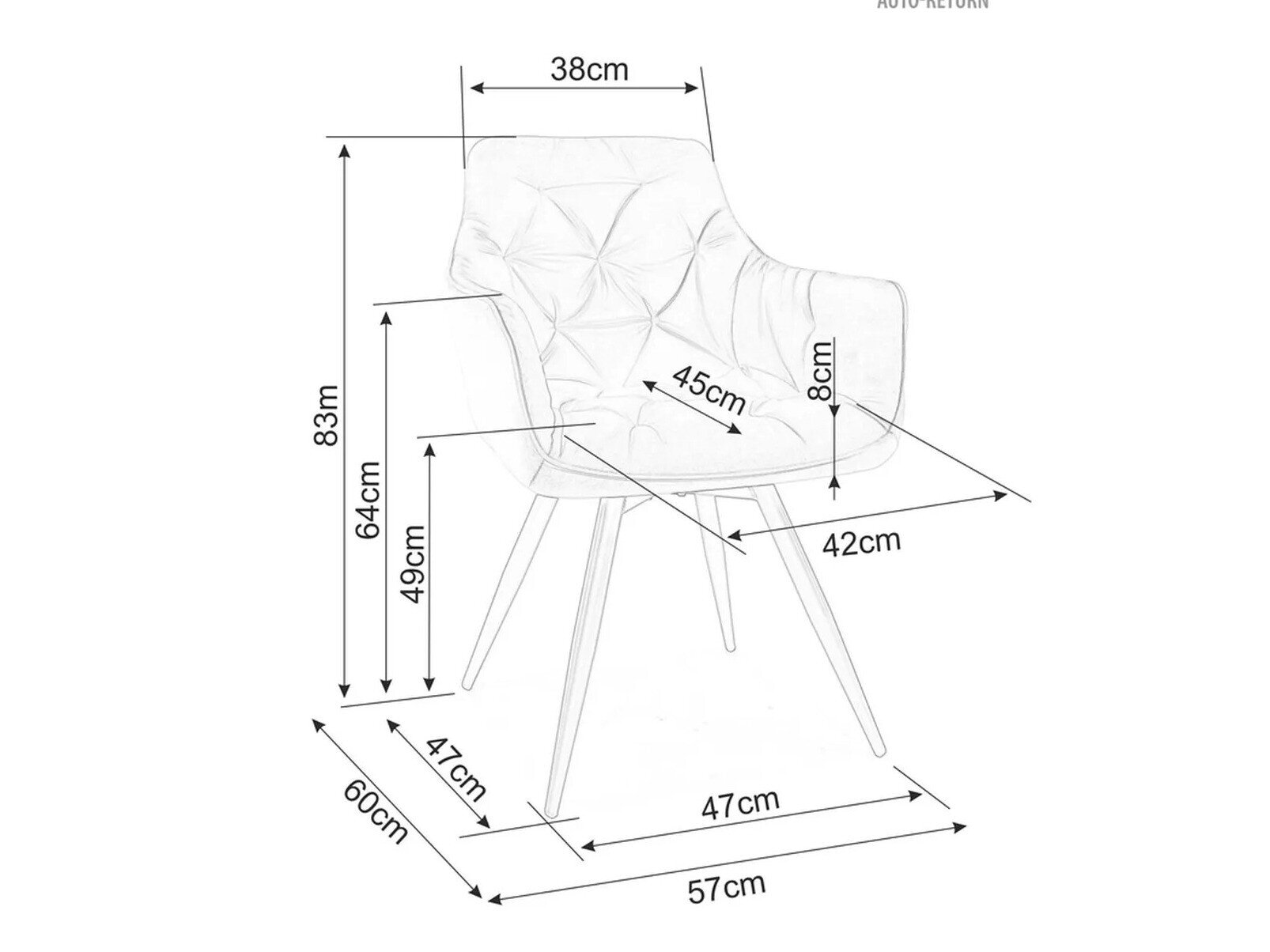 Stol Detroit 286 (Lysebrun)