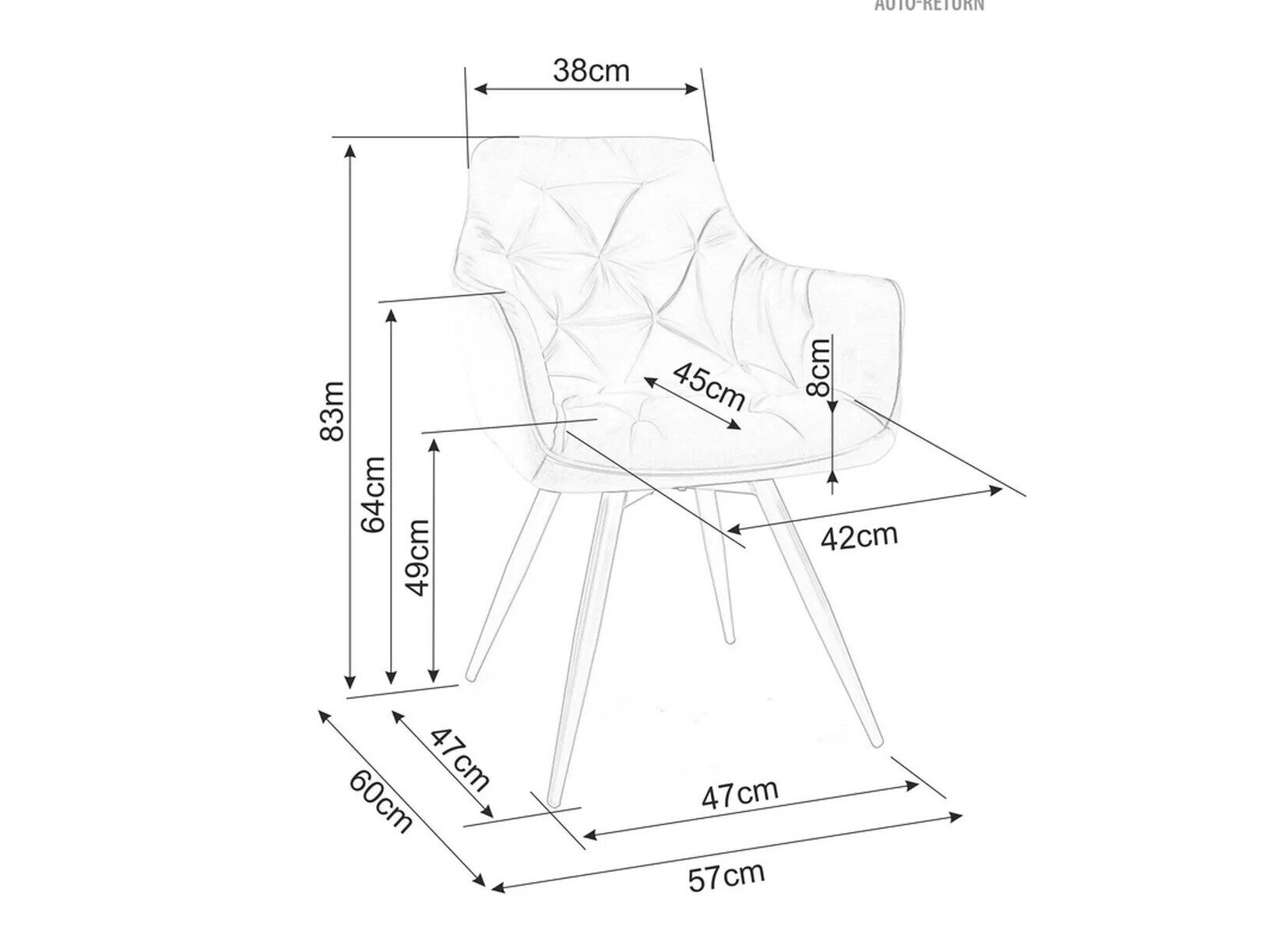 Stol Detroit 286 (Sort)