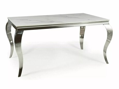 Tafel Detroit 325 (Zilver + Wit marmer)