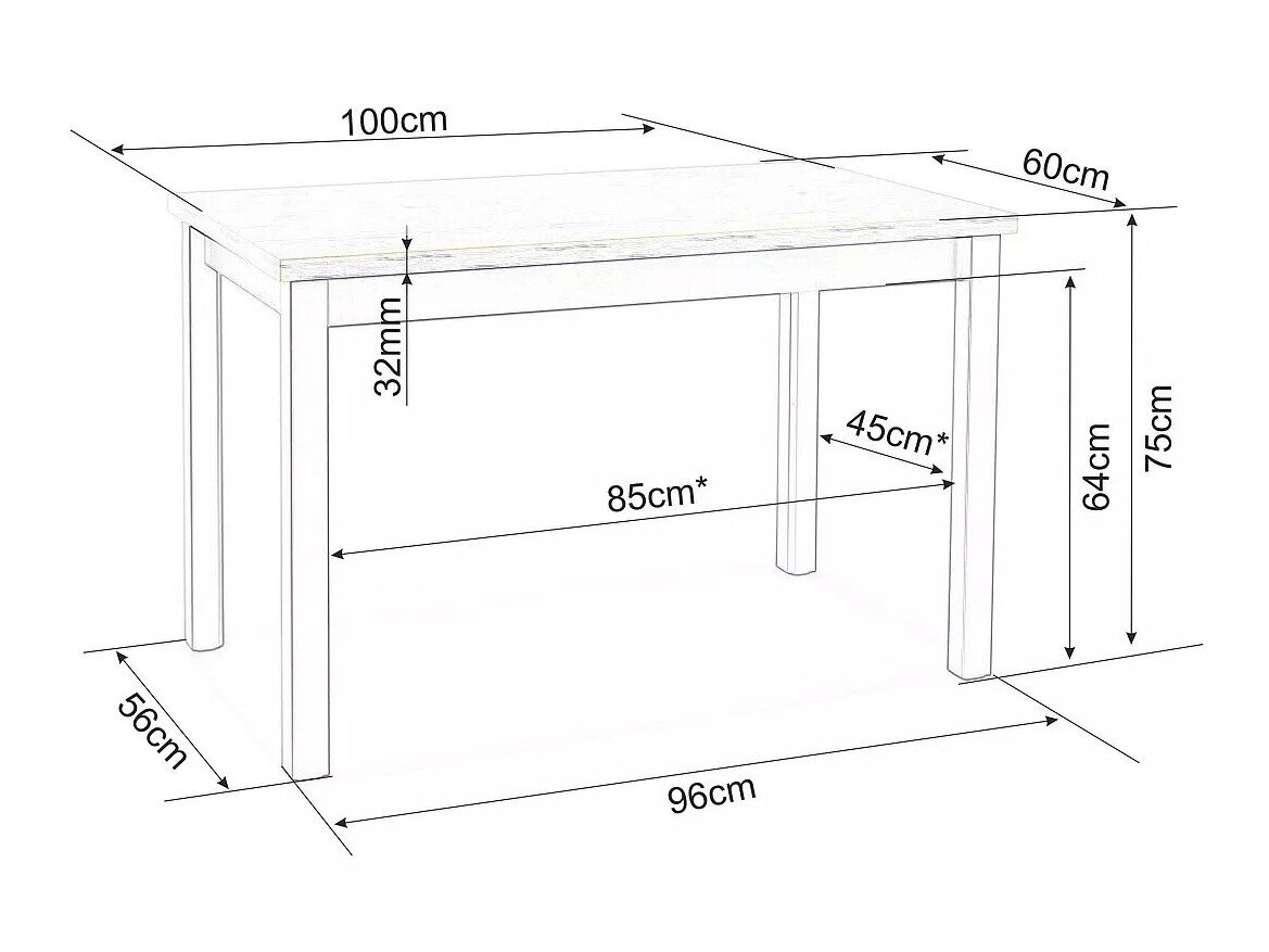 Bord Detroit 349 (Artisan eg + Sort)