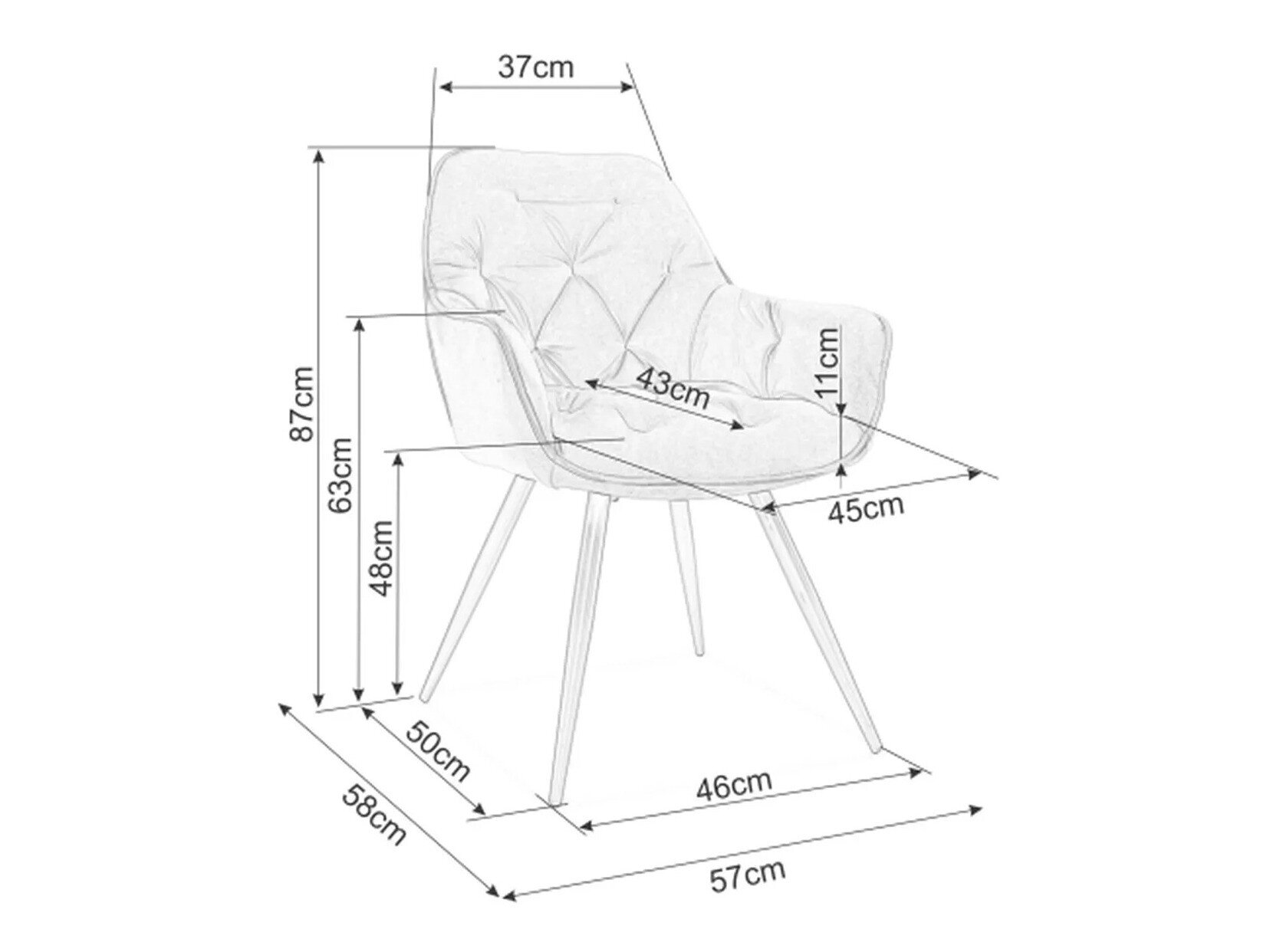 Stol Detroit 354 (Grå)
