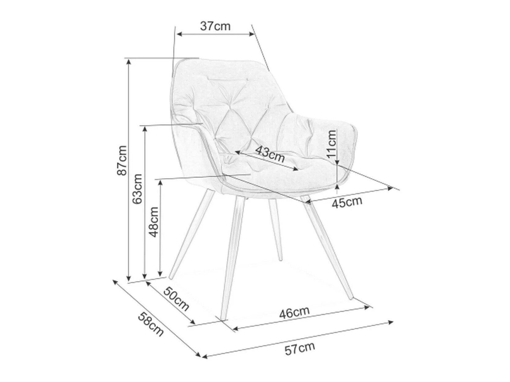 Stol Detroit 354 (Sort)
