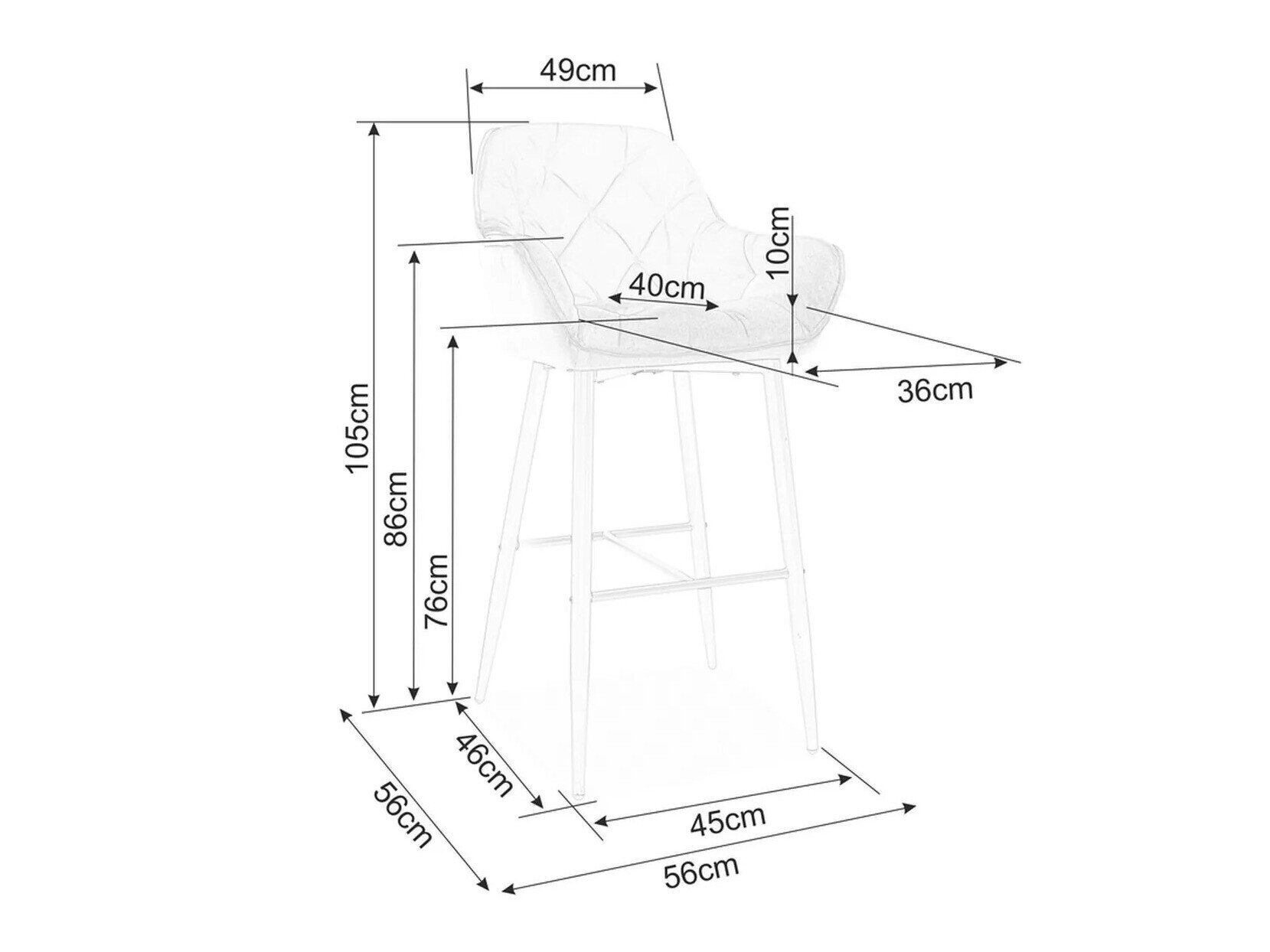 Barstol Detroit 360 (Grå)