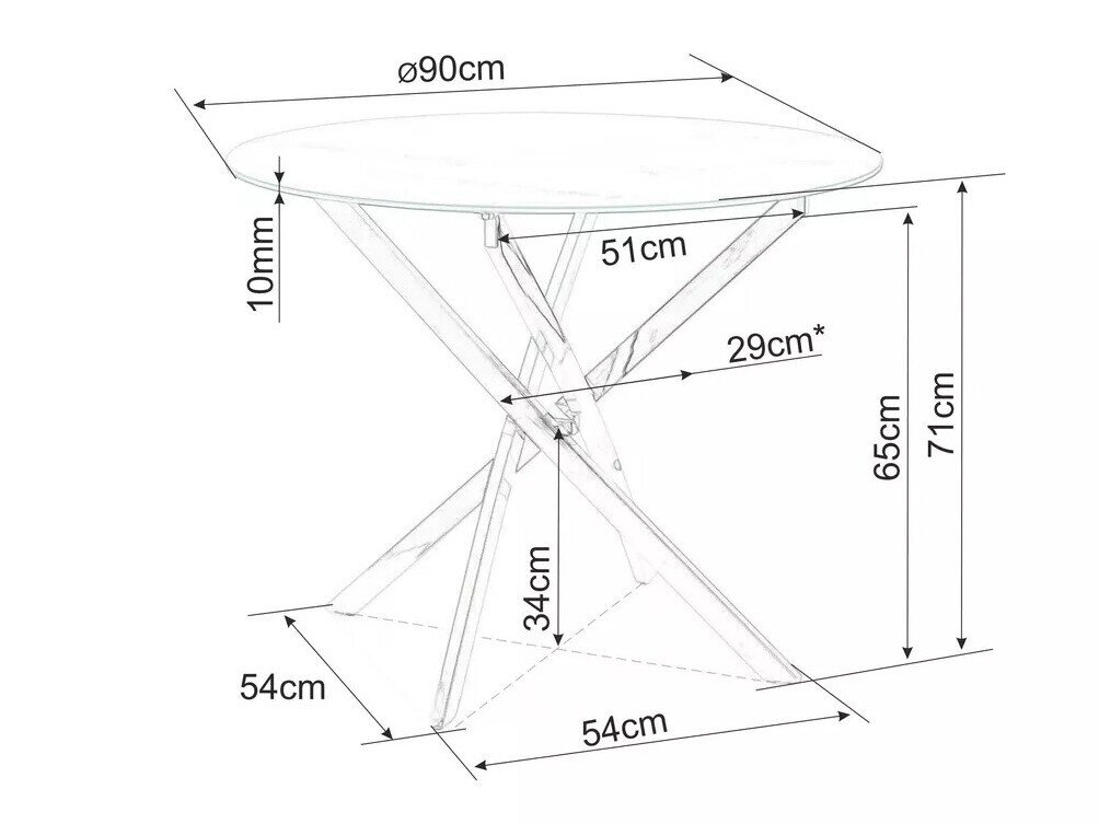Bord Detroit 375 (Sølv)