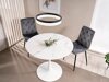 Table Detroit 378 (Marbre blanc + Blanc)