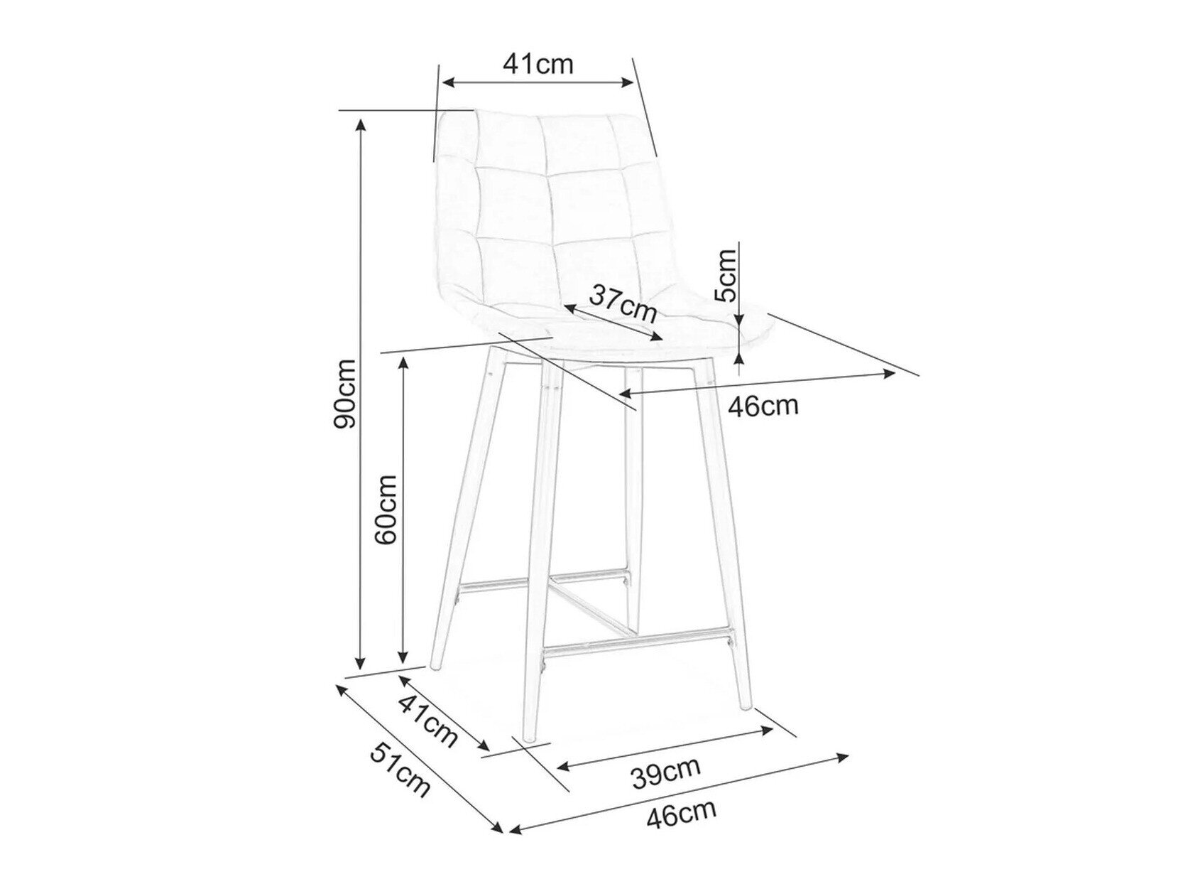 Counterstoel Detroit 393 (Geel)