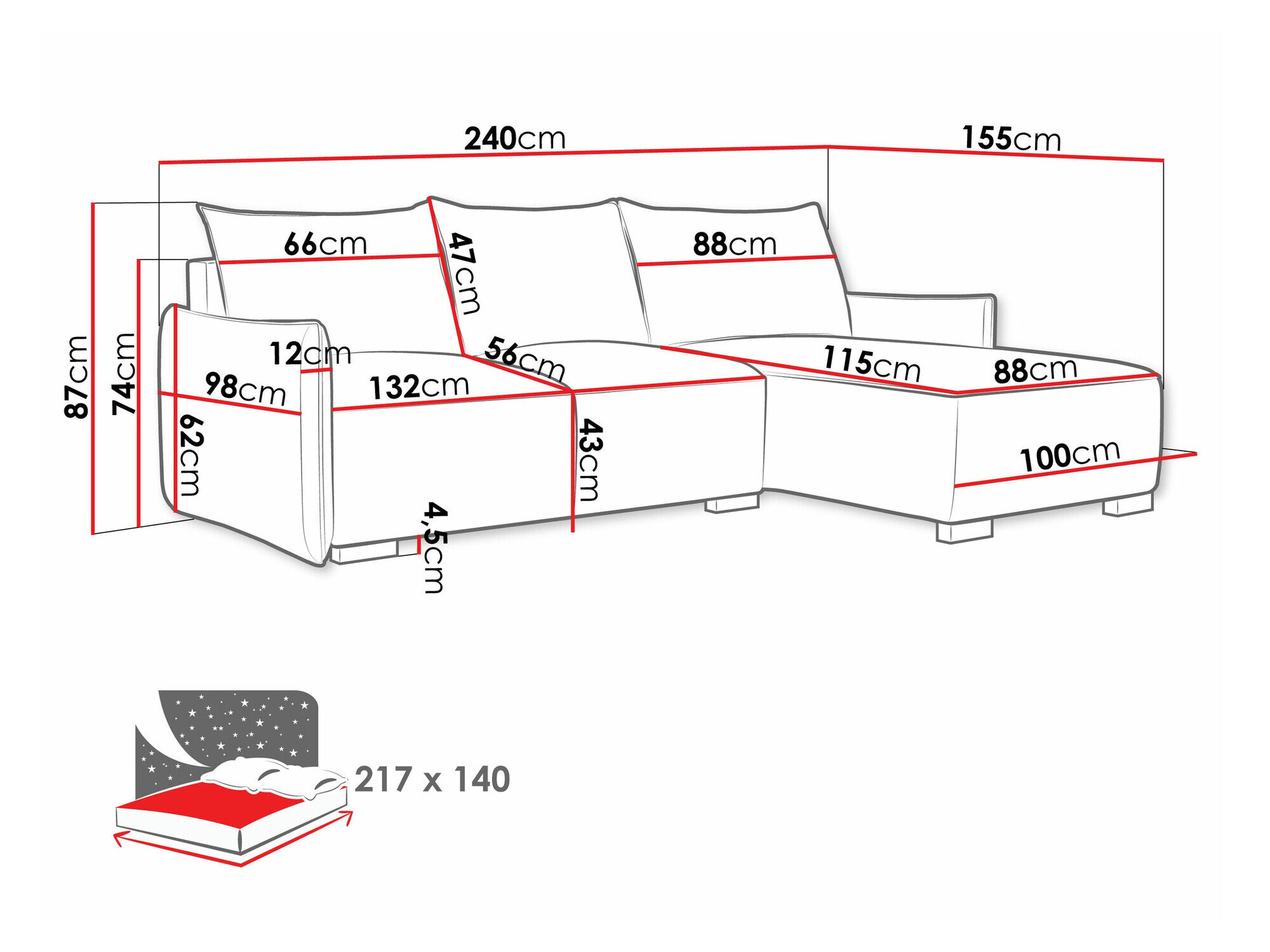 Hjørnesofa Columbus 226 (Soul 15)