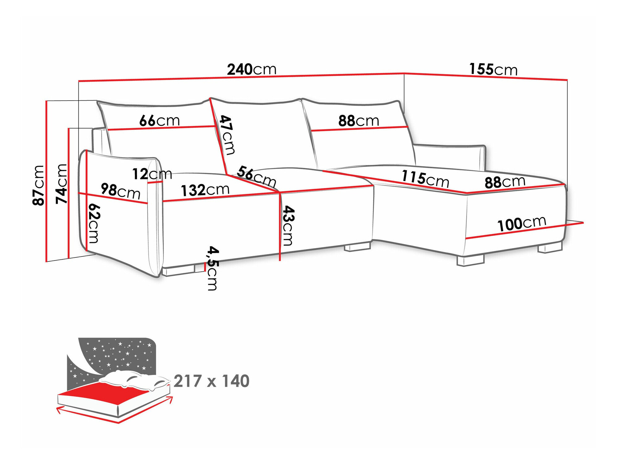 Hjørnesofa Columbus 226 (Soul 1)