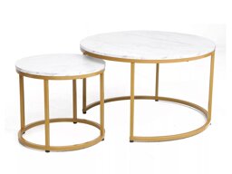 Salontafel set Detroit 397 (Wit marmer)