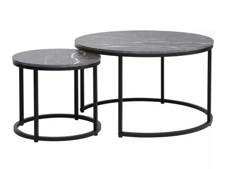 Salontafel set Detroit 397 (Zwart marmer)