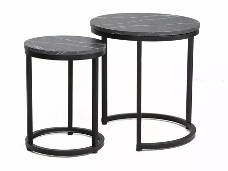 Salontafel set Detroit 398 (Zwart marmer)
