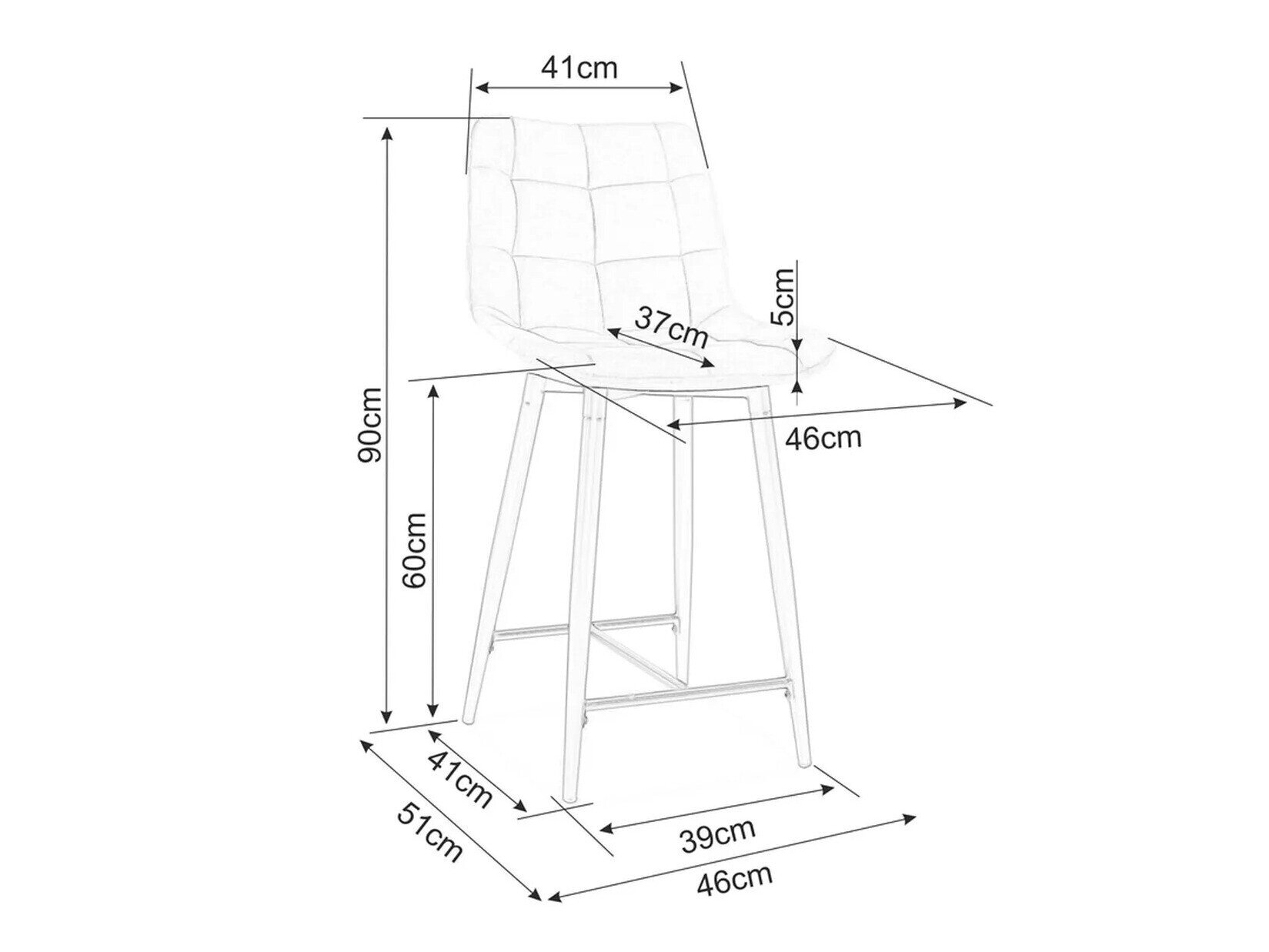 Scaun de bar Detroit 393 (Gri)