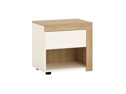 Nachtkastje Feldeli 113 (Riviera eiken + Glanzend wit)
