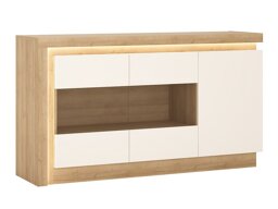 Dressoir Feldeli 104 (Riviera eiken + Glanzend wit)
