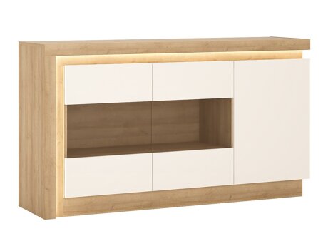 Dressoir Feldeli 104 (Riviera eiken + Glanzend wit)