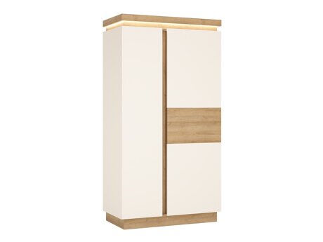 Kledingkast Feldeli 106 (Riviera eiken + Glanzend wit)