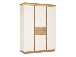 Kledingkast Feldeli 115 (Riviera eiken + Glanzend wit)