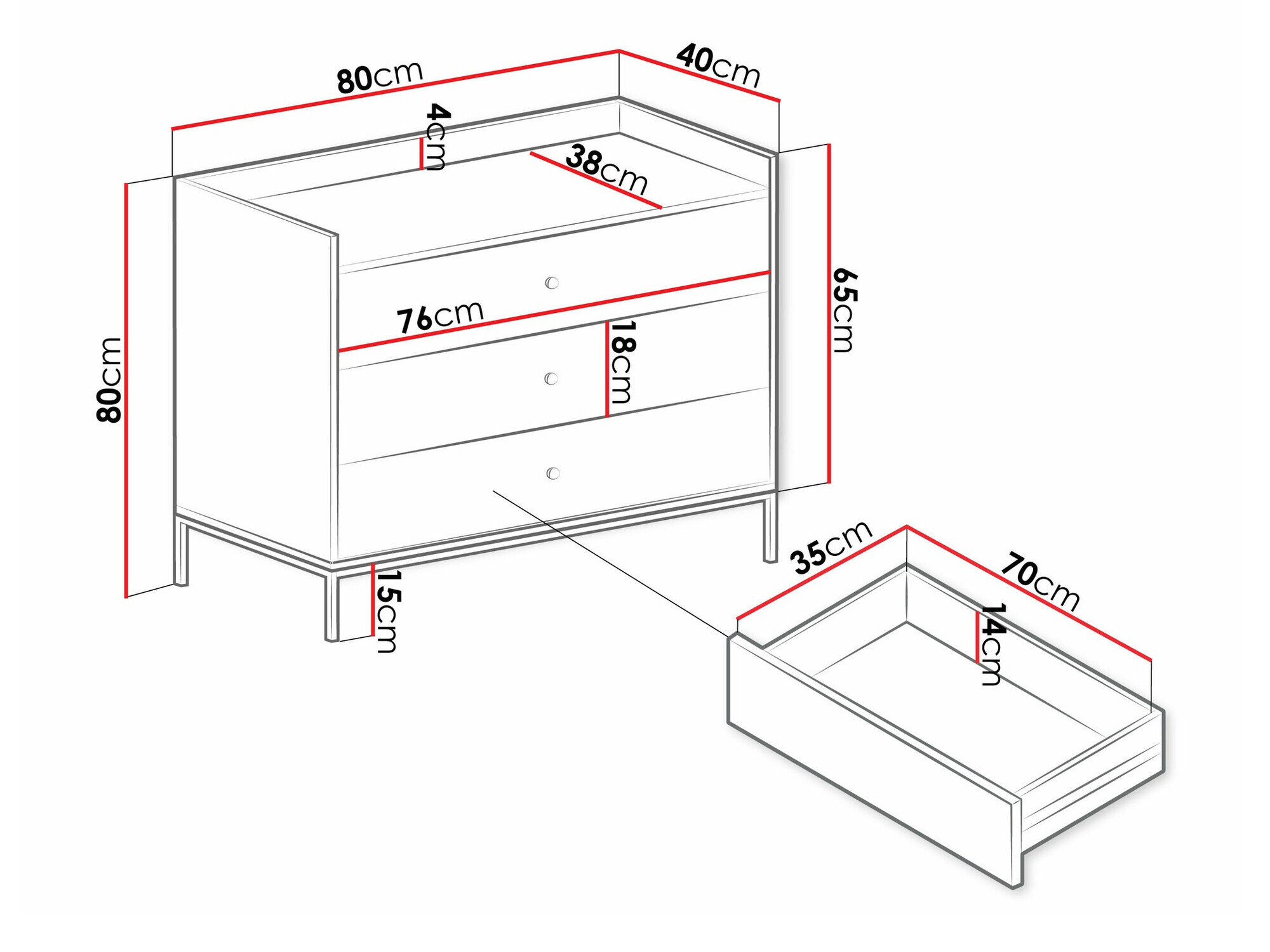 Kommode Comfivo Etmore 100 (Grå)