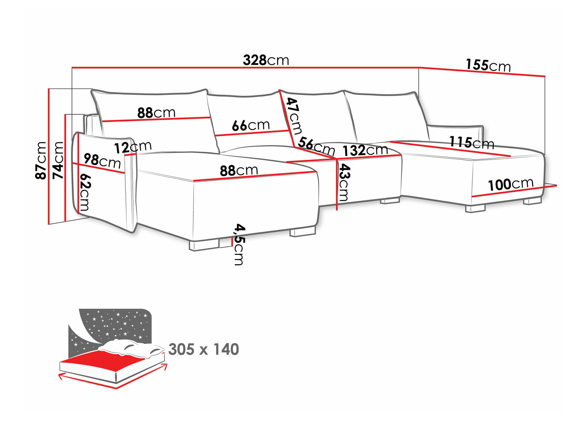Hjørnesofa Columbus 218 (Soul 15)