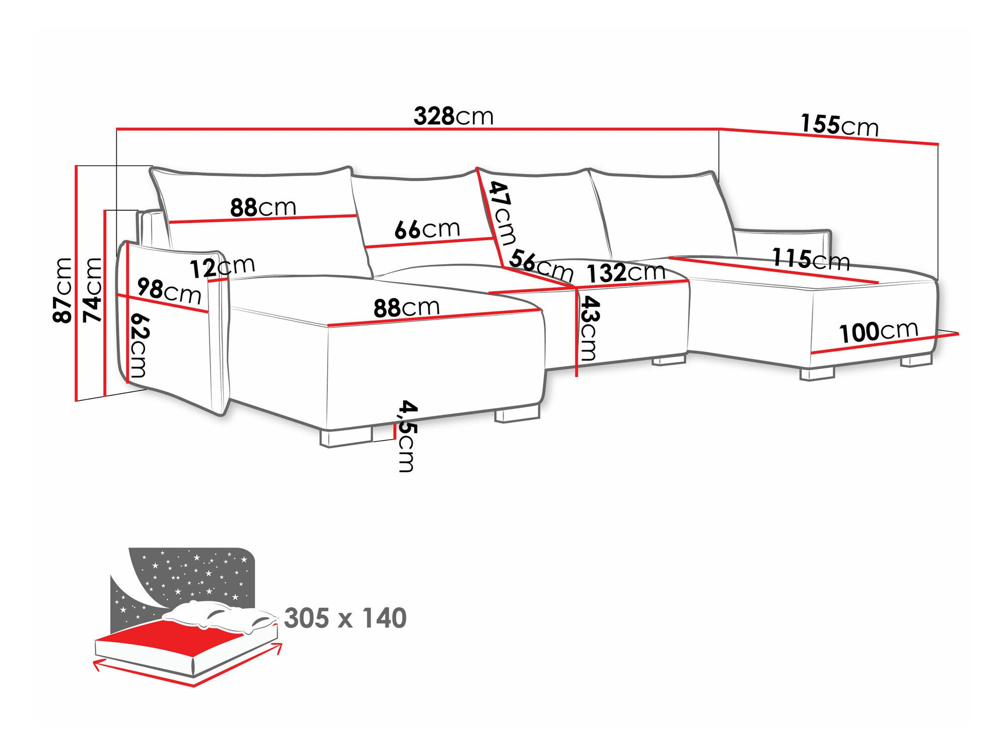 Hjørnesofa Columbus 218 (Soul 4)