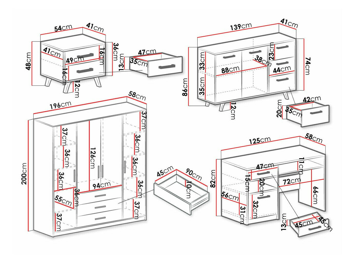 Møbelsæt Delbalo 106 (Grøn)