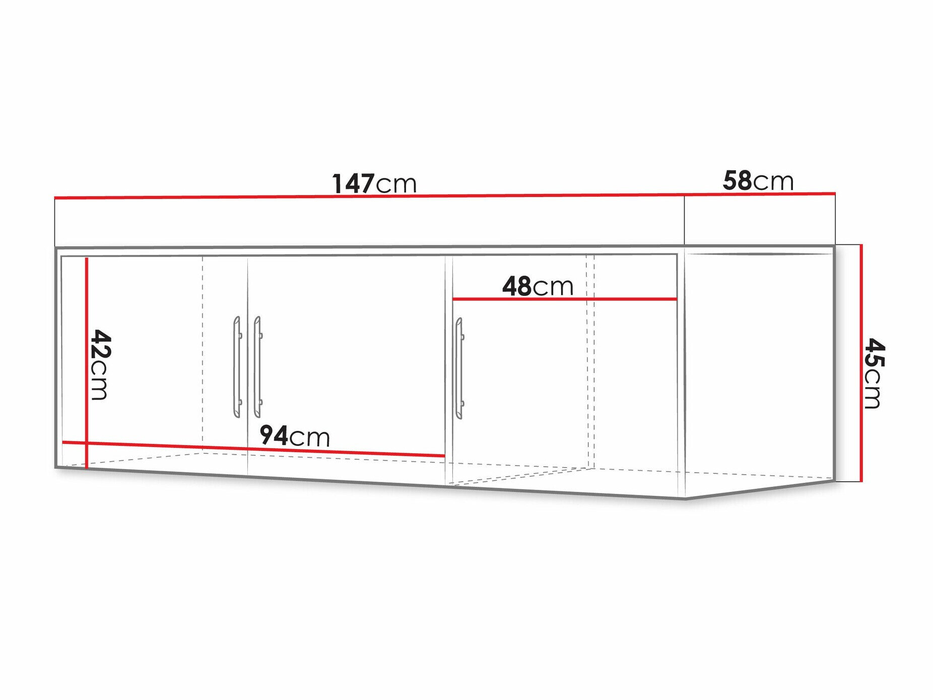 Skænk Dortivu 152 (Hvid)
