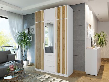 Garderobeskab Collis I (Hvid + Wotan eg)