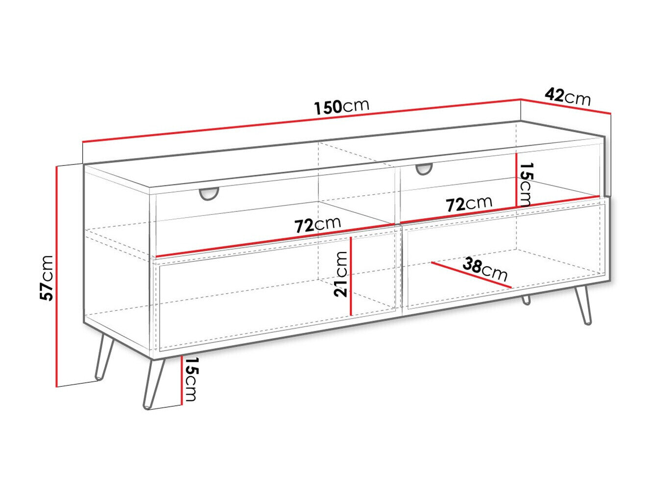 TV galds Comfivo Pavo (Melns)