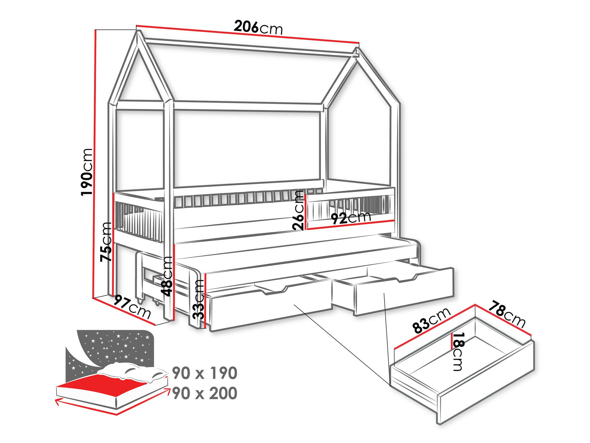 Bed Henderson 166 (Wit)
