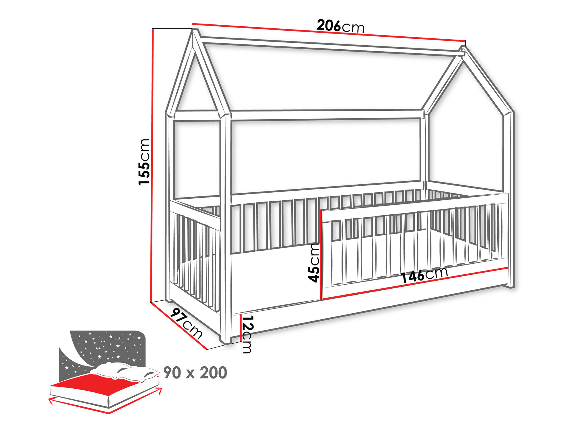 Seng Henderson 168 (Bøg)